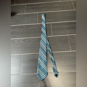 Striped Blue and Black Men's Tie